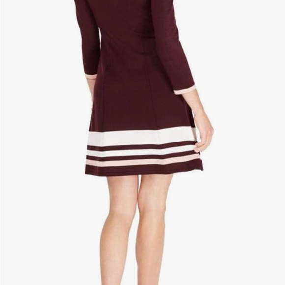Jessica Howard Women's Long Sleeve Sweater Knit Dress in Color Wine Size Medium - Picture 3 of 10